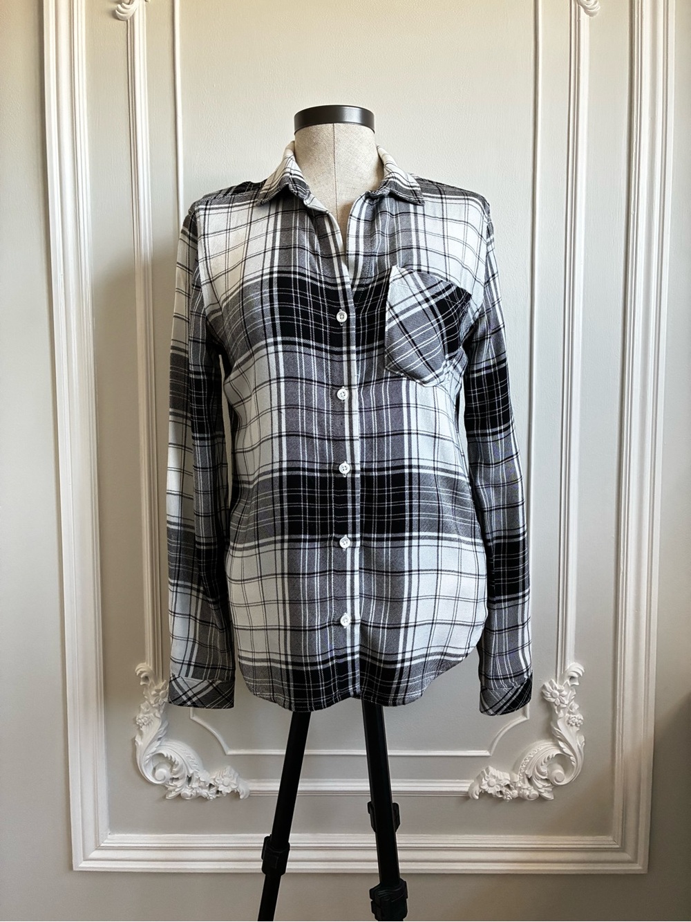 cloth & stone Black and White Plaid‎ Shirt